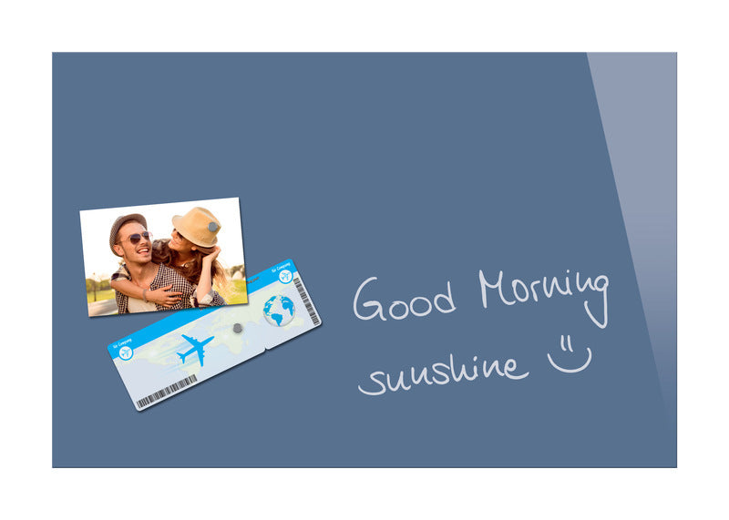 Sigel Be!Board Glass Magnetic Board Blue 600x400mm Incl. 2 Magnets SI-B1207 600x400x9mm