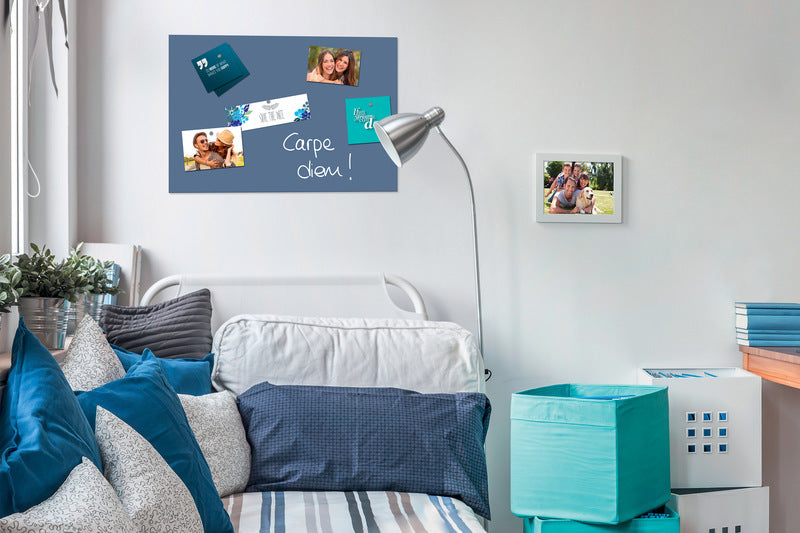 Sigel Be!Board Glass Magnetic Board Blue 600x400mm Incl. 2 Magnets SI-B1207 600x400x9mm