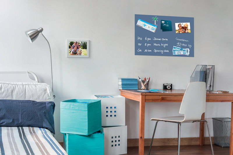Sigel Be!Board Glass Magnetic Board Blue 600x400mm Incl. 2 Magnets SI-B1207 600x400x9mm