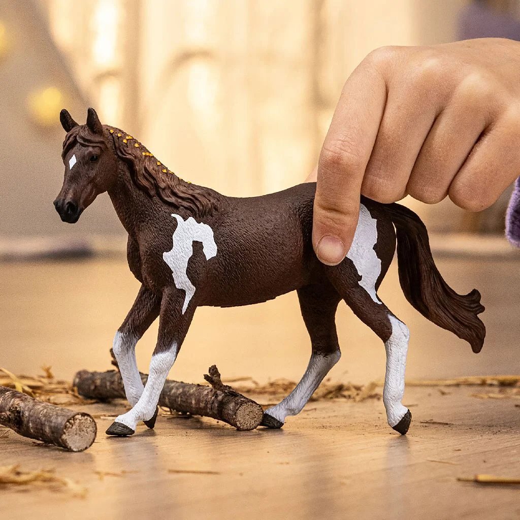 Schleich Horse Club Paint Mare - Chocolate Brown, Gentle Nature - Ages 3+