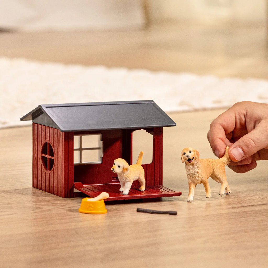 Schleich Hondenhok met Golden Retrievers