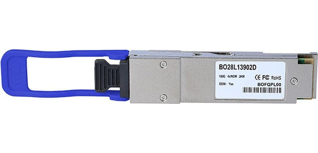 Kompatibler F5 Networks OPT-0055 QSFP28 Transceiver, MPO/MTP Anschluss, 100GBASE-PSM4, Singlemode Fiber, 4xWDM, 2KM, 0°C/+70°C, DDM (OPT-0055-BO) afbeelding 1
