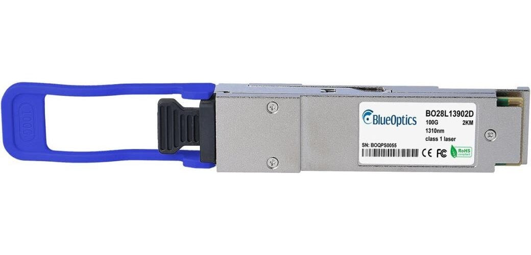 Kompatibler Gigamon Q28-506 QSFP28 Transceiver, MPO/MTP Anschluss, 100GBASE-PSM4, Singlemode Fiber, 4xWDM, 2KM, 0°C/+70°C, DDM (Q28-506-BO) afbeelding 1