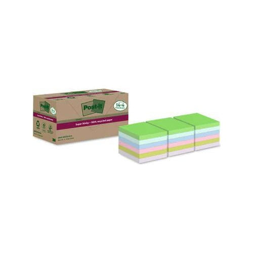 Post-It 7100284782 Klebezettel Quadratisch Blau - Grün - Pink - Violett 70 Blätter Selbstklebend (654 RSSCOL14+4F) - 4064035060923 - image 1