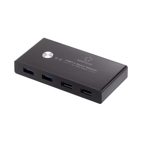 Renkforce RF-SHB-200 4 Port USB 3.0-Umschalter + Hub Schwarz (RF-4474114) afbeelding 1