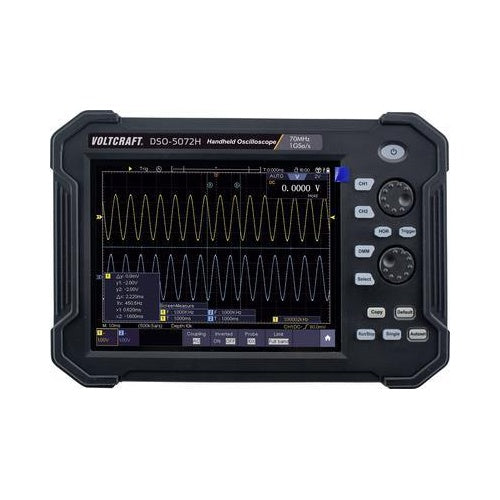 VOLTCRAFT DSO-5072H Batterie, Digital-Oszilloskop, Hand-Oszilloskop (Scope-Meter) 70 MHz 2-Kanal 1 GSa/s 40 Mpts 8 Bit Digital-Speicher (DSO), Handgerät (VC-11338050) afbeelding 1