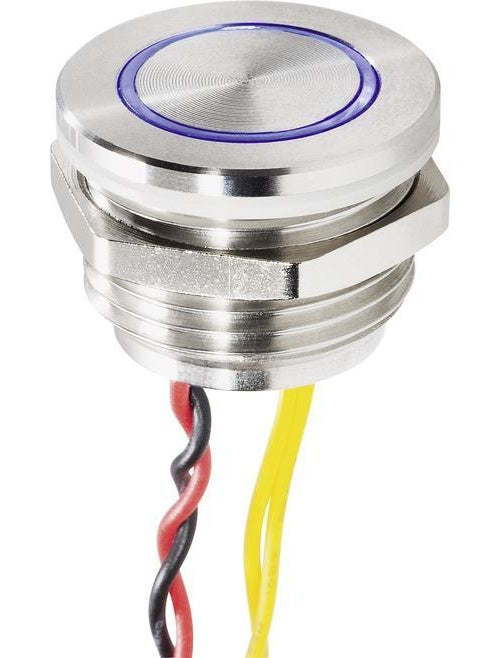 Renkforce RF-4707818 Klingeltaster beleuchtet, mit Piezo 1fach Edelstahl, Blau 24 V/0,3 A (RF-4707818) - 4064161168050 - image 1