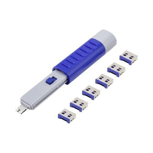 Renkforce USB Port Schloss RF-4714586 6er Set Silber, Blue inkl. 1 Schlüssel RF-4714586 (RF-4714586) afbeelding 1