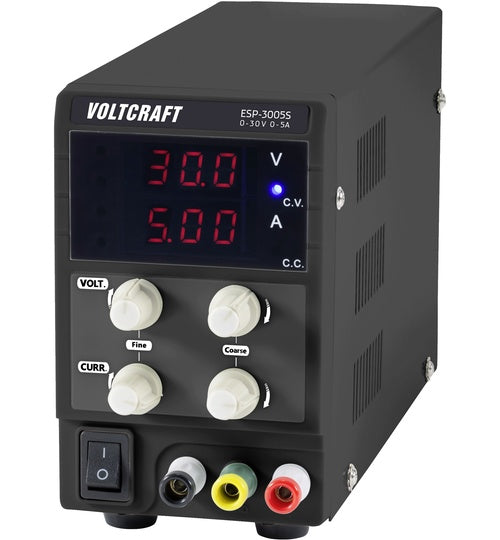 VOLTCRAFT ESP-3005S Labornetzgerät, einstellbar 0 - 30 V 0 - 5 A 150 W Steckanschluss 4 mm schmale Bauform Anzahl Ausgänge 1 x (VC-12839630) afbeelding 1