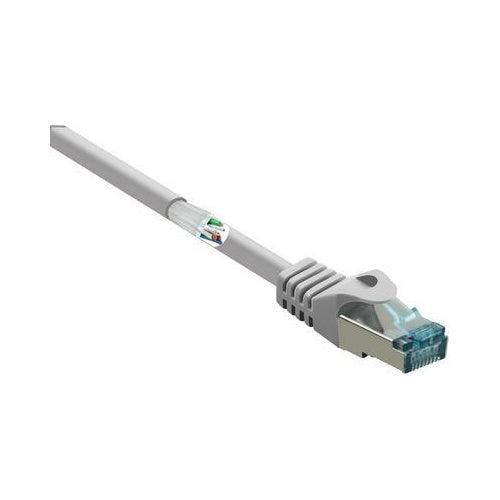 RF-5191008 RJ45 Netzwerkkabel Patchkabel CAT 6a S/FTP 30.00 m Grau Flammwidrig mit (RF-5191008) afbeelding 1