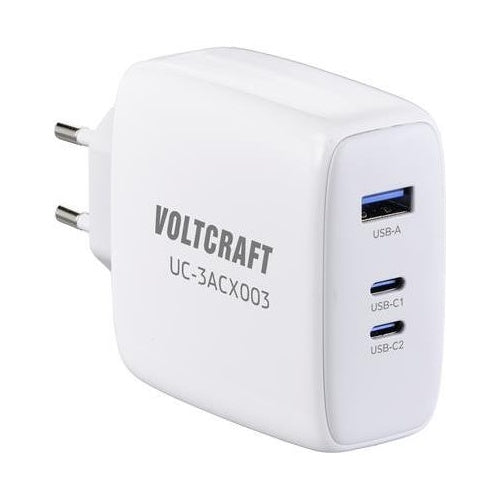 VOLTCRAFT GaN VC-13079915 USB-Ladegerät Innenbereich Ausgangsstrom (max.) 5 A 3 x USB-C®, USB-A USB Power Delivery (USB-PD) (VC-13079915) afbeelding 1