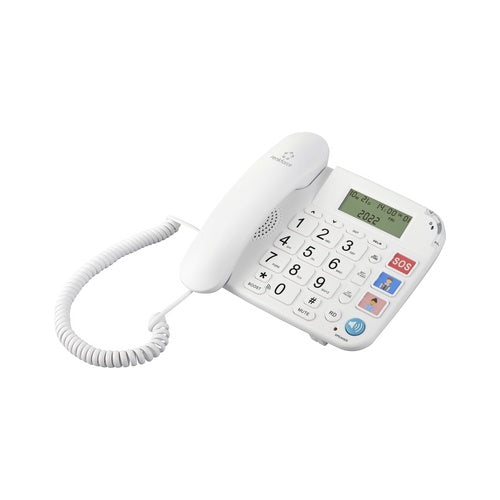 Renkforce RF-DP-400 Schnurgebundenes Seniorentelefon Freisprechen LC-Display Weiß (RF-5239504) afbeelding 1
