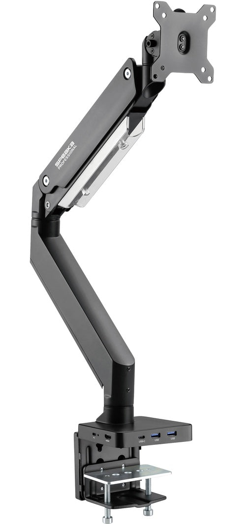 SpeaKa Professional SP-MM-810 1fach Monitor-Tischhalterung 43,2 cm (17) - 88,9 cm (35) Integrierte Dockingstation, Gasdruck-Technik, Neigbar, Schwenkbar (SP-10506476) afbeelding 1