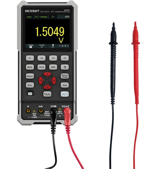 VOLTCRAFT DSO-2202H + AFG Hand-Oszilloskop 200 MHz 2-Kanal 1 GSa/s 8 kpts 8 Bit Handgerät 1 St. (VC-13438620) afbeelding 1