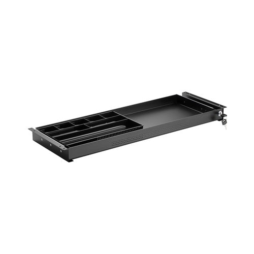SpeaKa Professional SP-10938492 Untertisch-Schublade 740 mm x 449 mm abschließbar Höhen-Bereich: 50.8 mm (max) Schwarz (SP-10938492) afbeelding 1