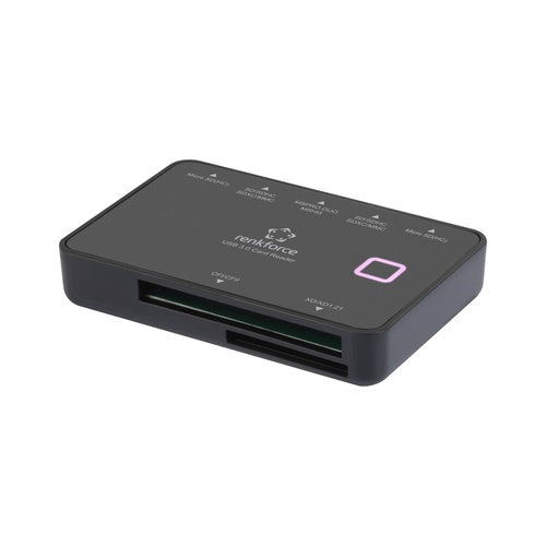 Renkforce Externer Speicherkartenleser Micro USB 3.2 Gen 1 (USB 3.0) Schwarz (RF-5461104) afbeelding 1