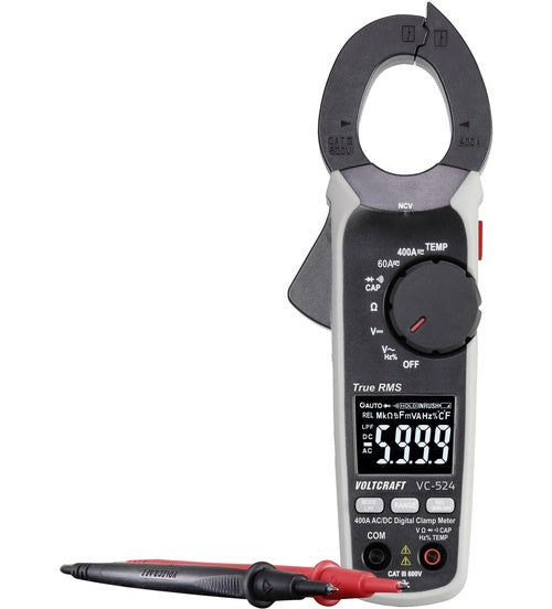 VOLTCRAFT VC-524 Stromzange digital CAT III 600 V Anzeige (Counts): 6000 (VC-13772760) afbeelding 1