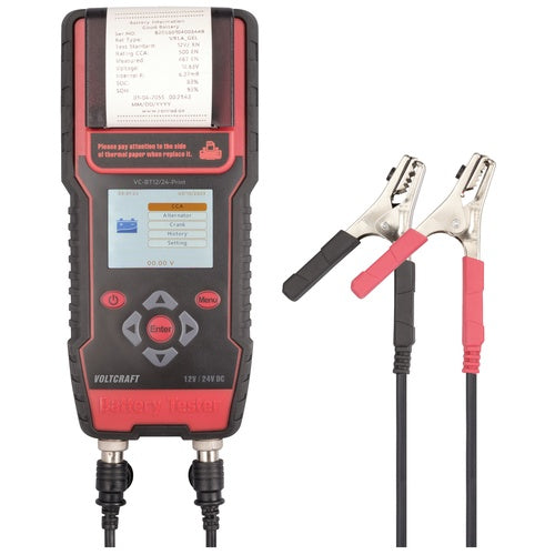 VOLTCRAFT VC-BT12/24-Print Kfz-Batterietester 12 V, 24 V Batterieprüfung 243 mm x 110 mm x 59 mm (VC-13967340) afbeelding 1