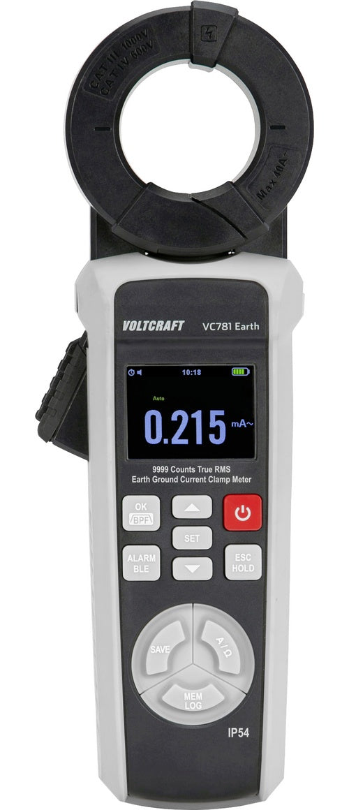 Voltcraft VC781 Erdungsmesszange für Erdschleifen und Erdableitstrom Messung CAT (VC-15078315) afbeelding 1