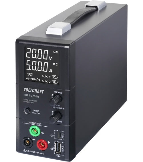 Voltcraft TOPS-3205N Labornetzgerät, einstellbar 0.8 - 20 V/DC 0.1 - 5 A 100 W lüfterlos Anzahl Ausgänge 3 x (VC-15448585) afbeelding 1