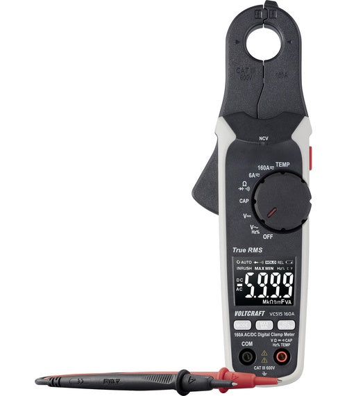 Voltcraft VC515 160A Stromzange Auflösung 1 mA CAT III 600 V Anzeige Counts 6000 (VC-16044225) afbeelding 1