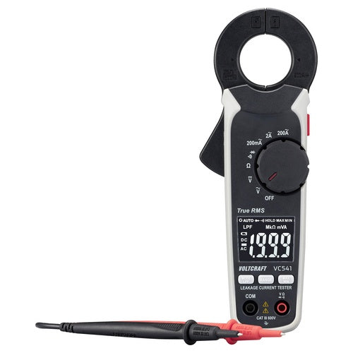 Voltcraft VC541 Leckstromzange 100µA digital CAT III 600 V Anzeige Counts 2000 Ableitstrom (VC-16044230) afbeelding 1