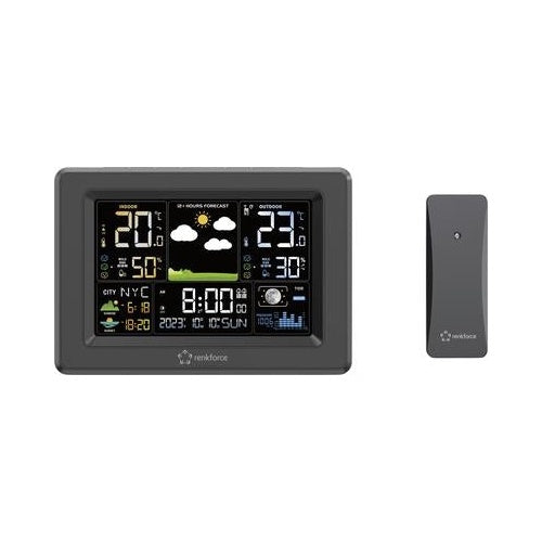 Renkforce Digitale-Wetterstation Schwarz (RF-4883630) afbeelding 1