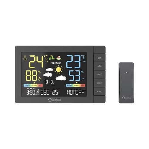 Renkforce Digitale-Wetterstation Schwarz (RF-4883632) afbeelding 1
