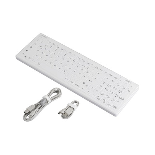 Renkforce RF-WPIK-500 USB Hygiene-Tastatur Deutsch, QWERTZ Weiß Silikonmembran, IP65, Maustasten, Abnehmbares Kabel, Geräuscharme Tasten (RF-6332578) afbeelding 1