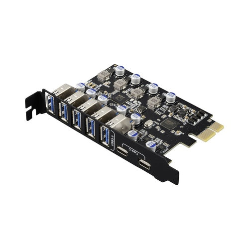 Renkforce RF-6613198 5+2 Port USB 3.2 Gen 1 Controllerkarte USB-A (USB 3.0), USB-C® (USB 3.2 Gen 1) PCIe x1 (RF-6613198) afbeelding 1