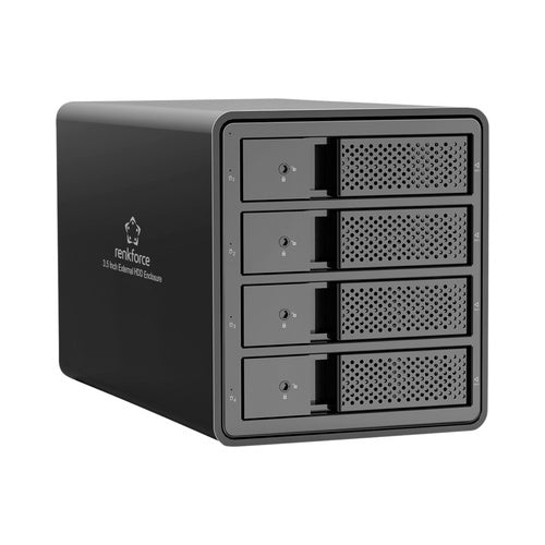 Renkforce RF-6647598 8.9 cm (3.5 Zoll) Festplattengehäuse 4 Bay 3.5 Zoll USB-A (USB 3.0) (RF-6647598) afbeelding 1