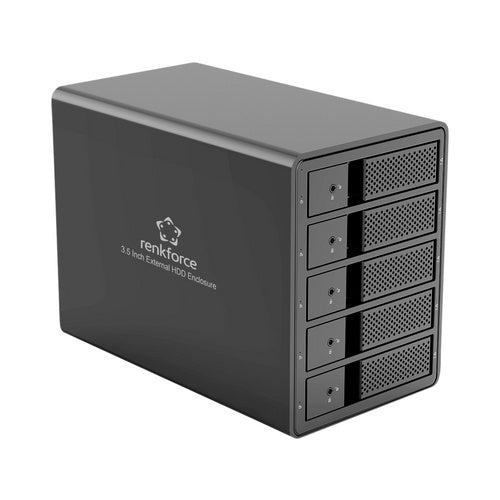 Renkforce RF-6647600 8.9 cm (3.5 Zoll) Festplattengehäuse 5 Bay 3.5 Zoll USB-A (USB 3.0) (RF-6647600) afbeelding 1