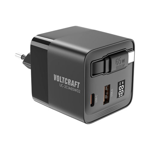 Voltcraft UC-2C1A65W02 USB-Ladegerät Ausgangsstrom max. 3 A USB-C USB-A Anzahl Ausgänge 3 (VC-16619015) afbeelding 1