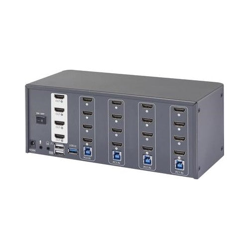 SpeaKa Professional 4 Port HDMI Multi Display KVM Switch 4x4 KVM-Konsole 3840 x 2160 (SP-13389140) afbeelding 1