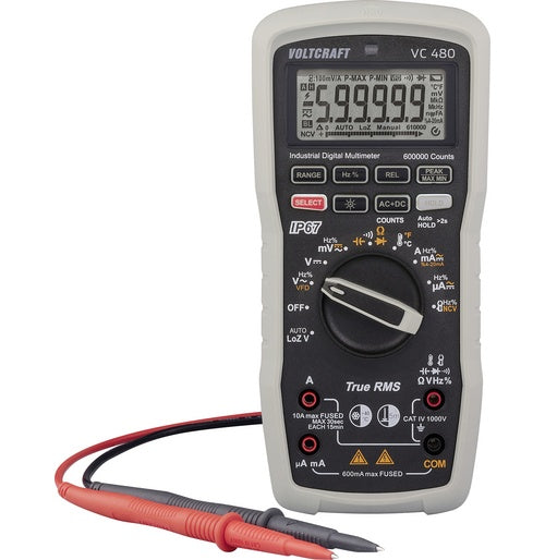 Voltcraft VC 480 Hand-Multimeter digital Wasserdicht IP67 CAT IV 1000 V Anzeige Counts (VC-16821325) afbeelding 1
