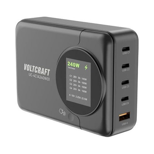 Voltcraft UC-4C1A240W01 USB Ladestation USB-C USB-A PD 3.0 Schwarz Innenbereich (VC-16871780) afbeelding 1