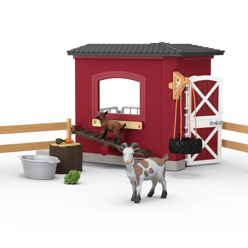 Schleich Goat Stable with Play Equipment - Suitable for Children 3+