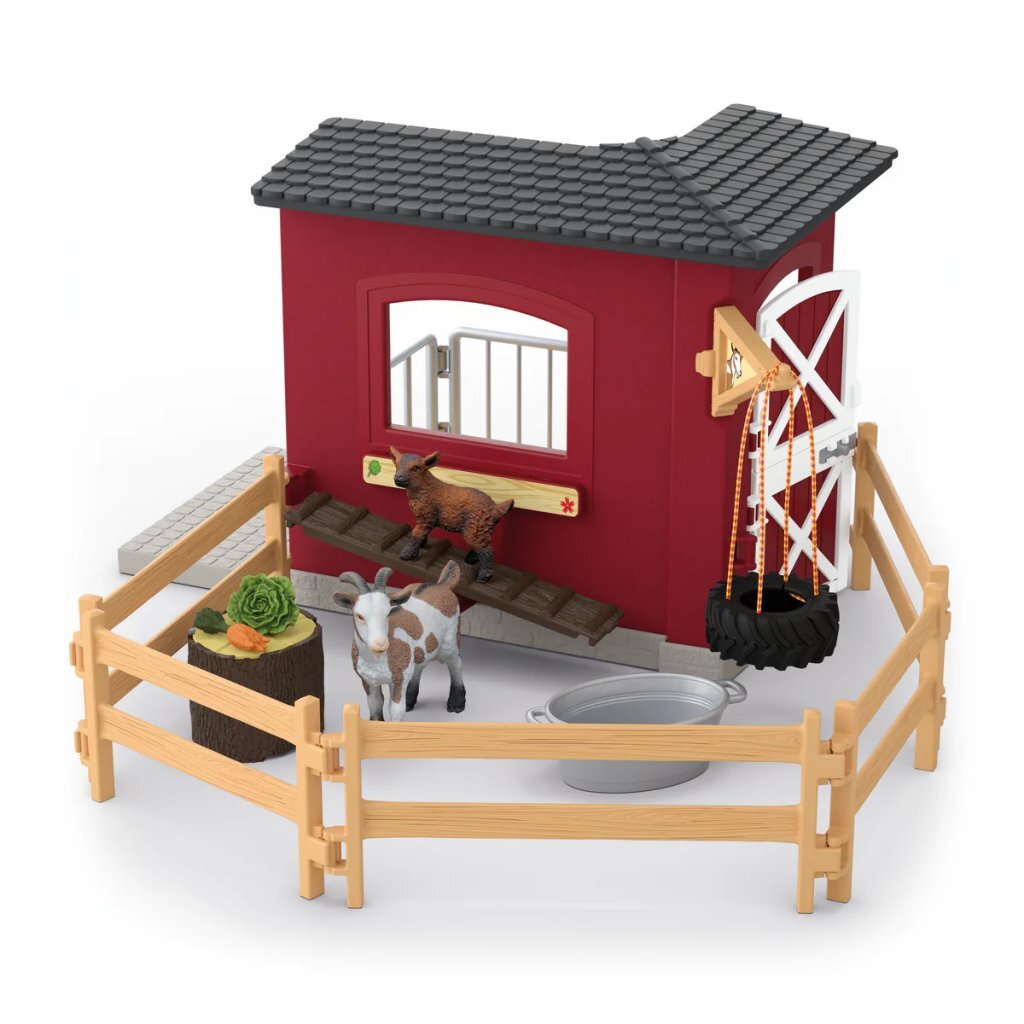 Schleich Goat Stable with Play Equipment - Suitable for Children 3+