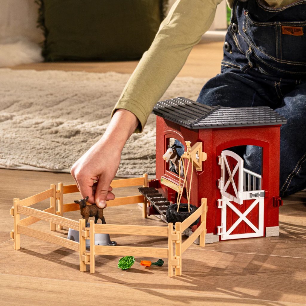 Schleich Goat Stable with Play Equipment - Suitable for Children 3+