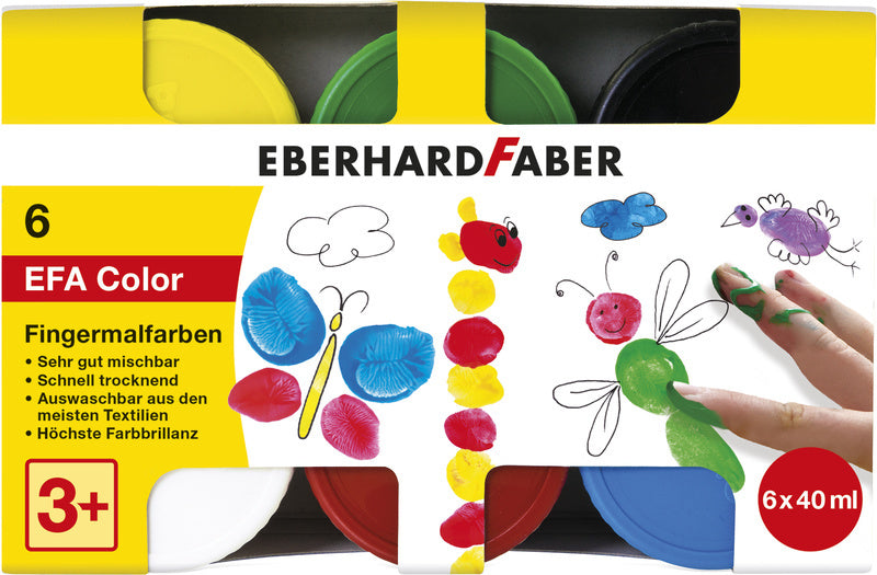 Eberhard Faber Finger Paint 6 Colors 6x40ml EF-578606