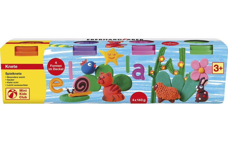 Eberhard Faber EF-572510 Kinderklei In Beker,140gr Oranje, Roze, Groen, Paars afbeelding 1