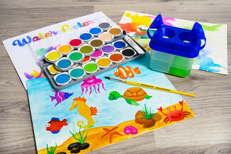 Eberhard Faber Paint Box Winner 24 Colors + Mixing Palette EF-578324