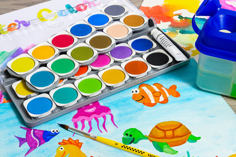 Eberhard Faber Paint Box Winner 24 Colors + Mixing Palette EF-578324
