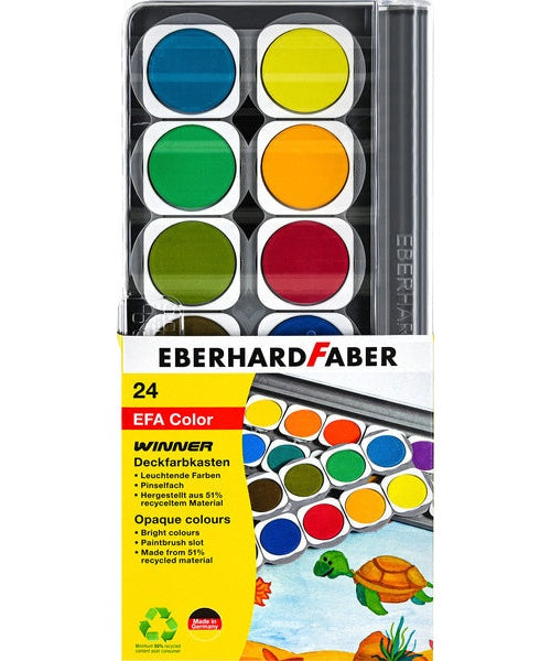Eberhard Faber EF-578324 Verfdoos Winner 24 Kleuren + Mengpalet afbeelding 1