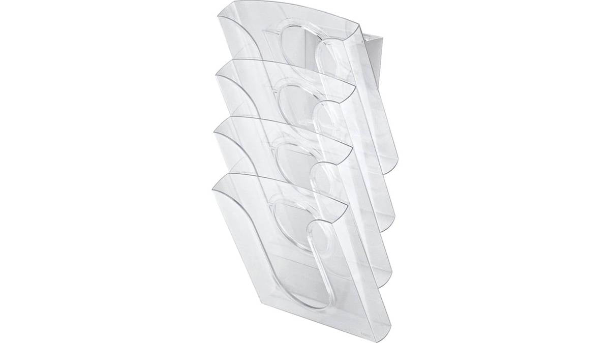 LEITZ Table/Wall Brochure Holder - DIN A4, Crystal Clear - 4 Pieces (5401-00-02)