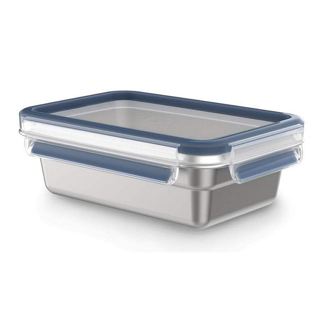 Tefal N1150410 MasterSeal 0.8 L Food Storage Container Stainless Steel/Blue