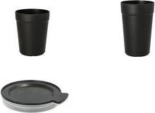 Papstar Circulware Lid for Reusable Drinking Cups, Black Polypropylene 97029