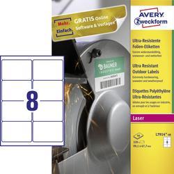 Avery Zweckform L7914-40. Produktfarbe: white, Form: Abgerundetes Rechteck, Klebetyp: Dauerhaft. Breite: 99,1 mm, Höhe: 67,7 mm. Haftetiketten pro Blatt: 8 Stück(e), Aufkleber pro Satz: 320 Stück(e), Medienanzahl pro Paket: 40 Blätter (L791