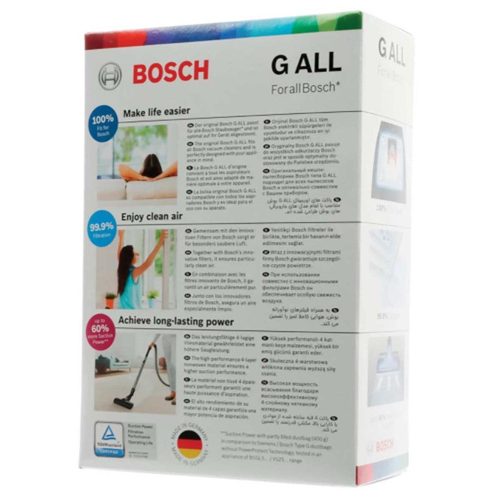 Bosch BBZ41F G ALL Powerpro Dust Bags - 4 Pieces for Vacuum Cleaners