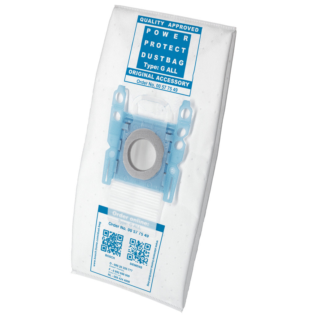 BOSCH SIEMENS Vacuum Cleaner Bag Type G PowerProtect Dust Bag 5 Pieces BBZ51FGALL